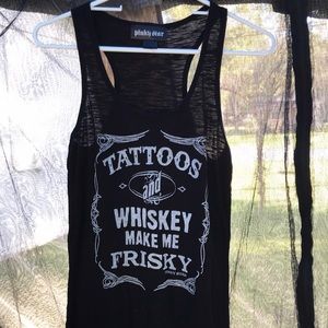 Pinky star tattoos and whiskey make me frisky tee
